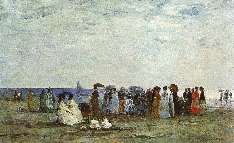 Eugene Boudin Bathers on the Beach at Trouville Spain oil painting art
